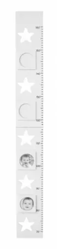 Kids Concept 120243 - Kinder Laengenmassstab Messlatte Star 100cm Holz Weiss Klappbar mit Namen personalisiert